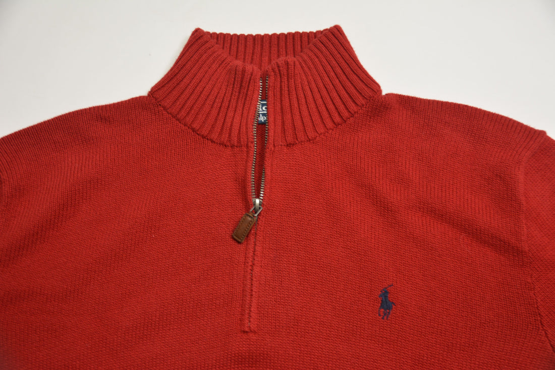 Red Ralph Lauren 1/4 Zip Sweater