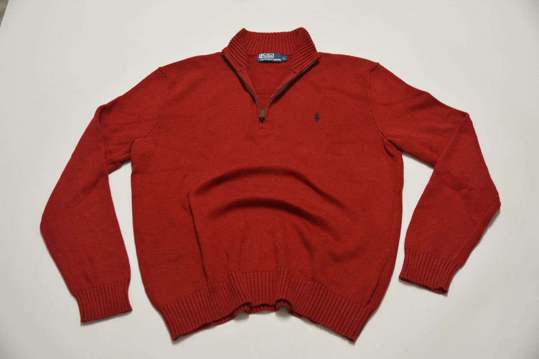 Red Ralph Lauren 1/4 Zip Sweater