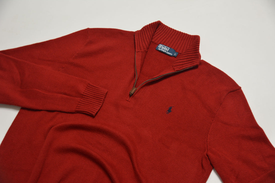 Red Ralph Lauren 1/4 Zip Sweater