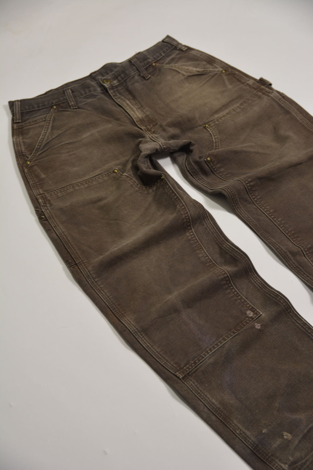 Distressed Washed Brown Carhartt Double Knee