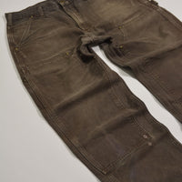 Distressed Washed Brown Carhartt Double Knee