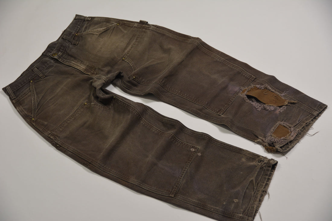 Distressed Washed Brown Carhartt Double Knee