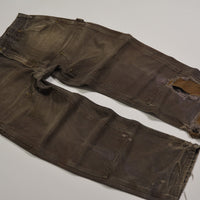 Distressed Washed Brown Carhartt Double Knee