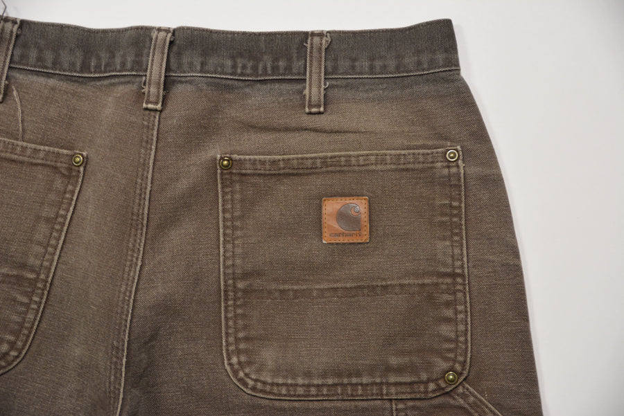 Distressed Washed Brown Carhartt Double Knee