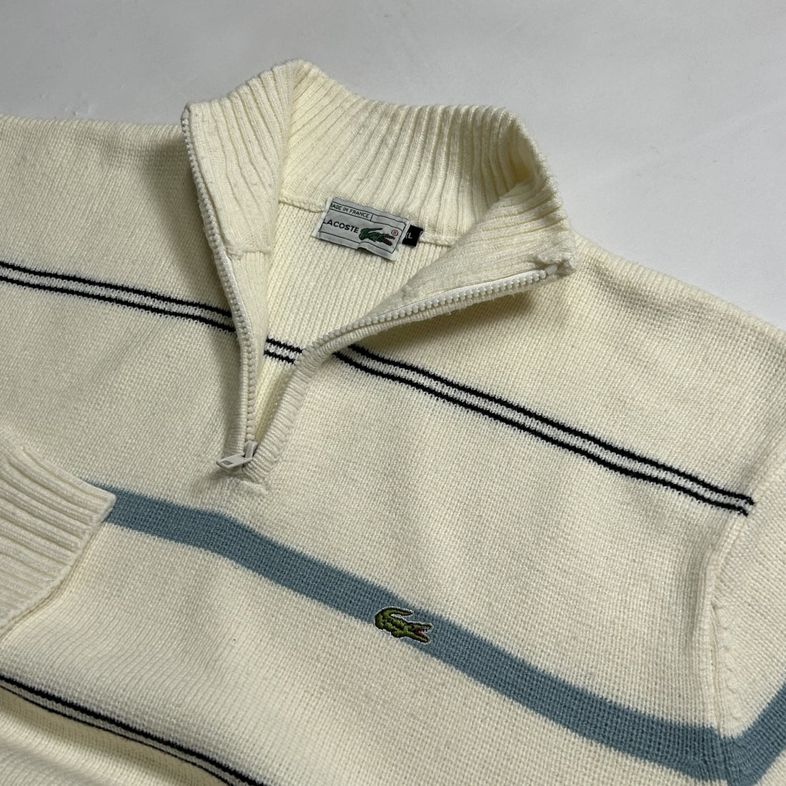 Lacoste Vintage Cream 1/4 Zip Sweater